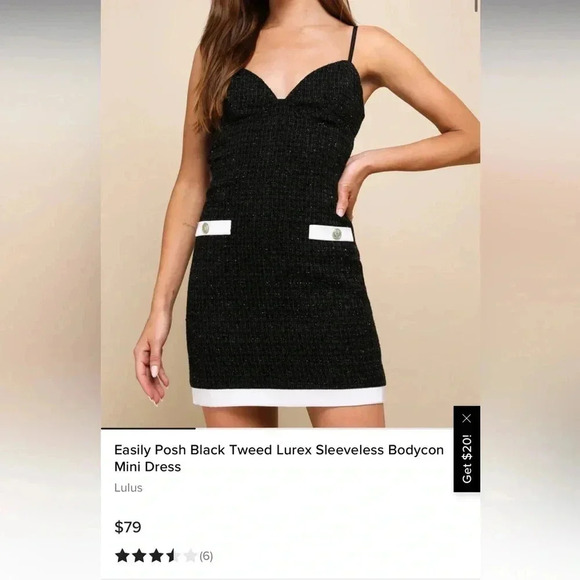 Lulus Easily Posh Black Tweed Lurex Sleeveless Bodycon Mini Dress - Picture 7 of 7